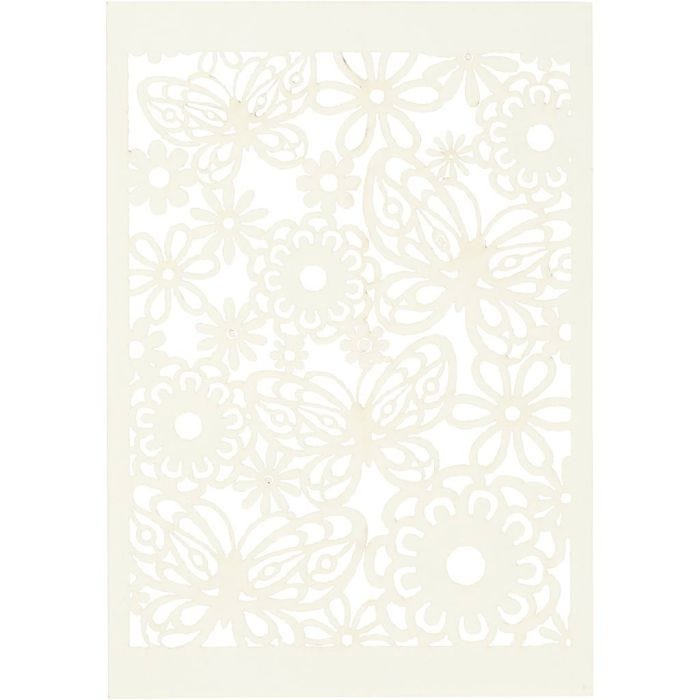 Lace Patterned cardboard, sheet 10,5x15 cm, 200 g, off-white, 10 pc/ 1 pack
