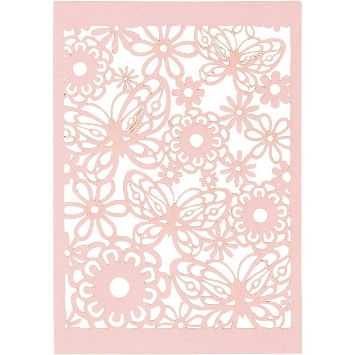 Lace Patterned cardboard, sheet 10,5x15 cm, 200 g, light red, 10 pc/ 1 pack