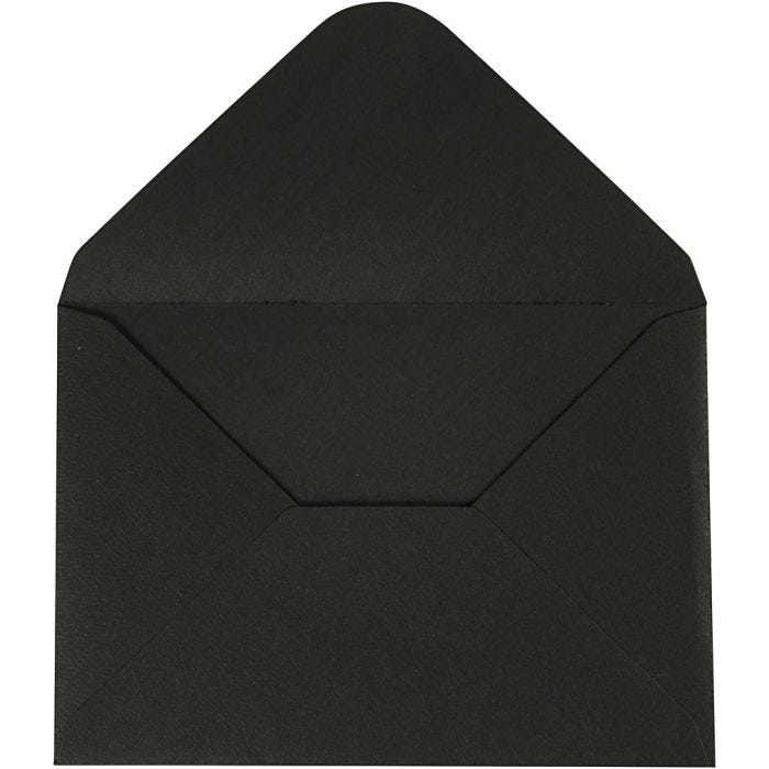 Envelopes, envelope size 11,5x16 cm, 110 g, black, 10pc/ 1 pack