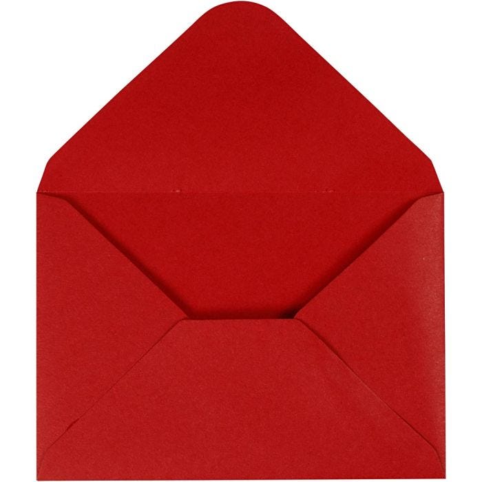 Envelopes, envelope size 11,5x16 cm, 110 g, red, 10pc/ 1 pack