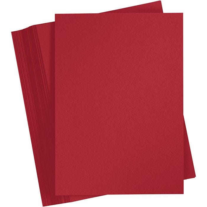 Card, A4, sheet 210x297 mm, 180 g, christmas red, 100 sheet/ 1 pack