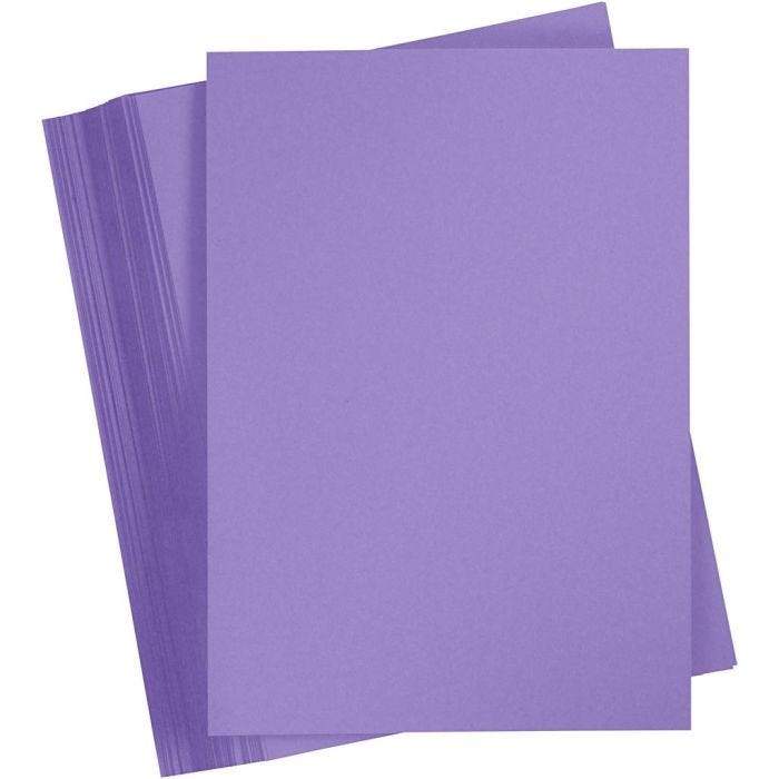 Card, A4, sheet 210x297 mm, 180 g, purple, 100sheet/ 1 pack