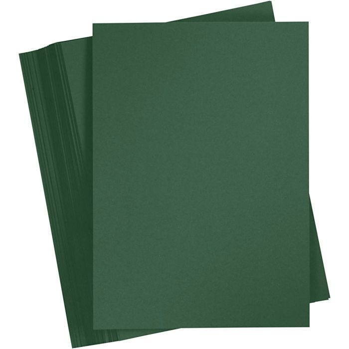 Card, A4, sheet 210x297 mm, 180 g, dark green, 100 sheet/ 1 pack