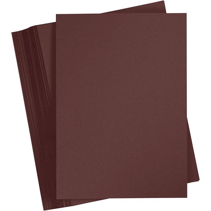 Card, A4, sheet 210x297 mm, 180 g, dark brown, 100 sheet/ 1 pack