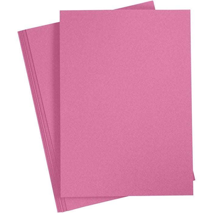 Card, A4, sheet 210x297 mm, 220 g, pink, 10 pc/ 1 pack