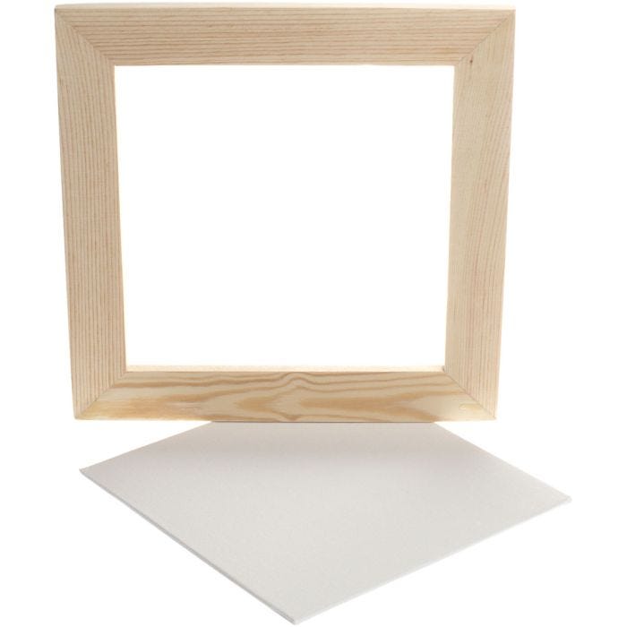 Framed Canvas Panel, D. 1,5 cm, size 25,8x25,8 cm, white, 1 pc