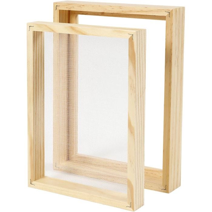 Paper making double frame mould, A5, size 25x19x3cm, 1 pc