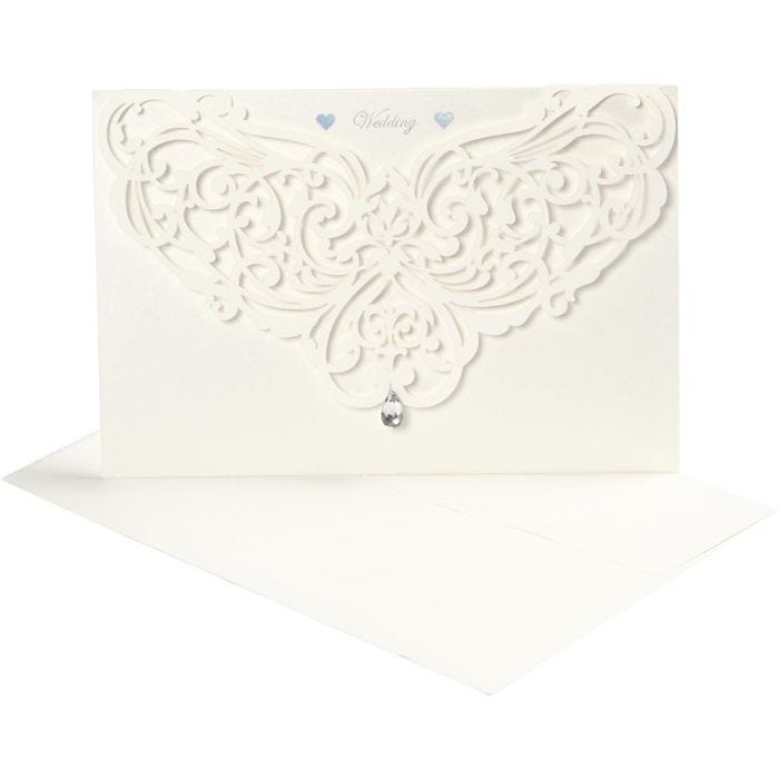 Card &amp; Envelope, card size 12x17,7 cm, envelope size 18,x12,5 cm, 230 g, off-white, 5 set/ 1 pack