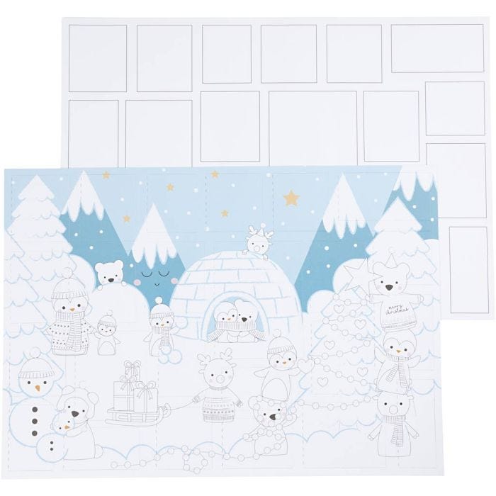 Christmas Calendar, size 30x42 cm, 30 pc/ 1 pack