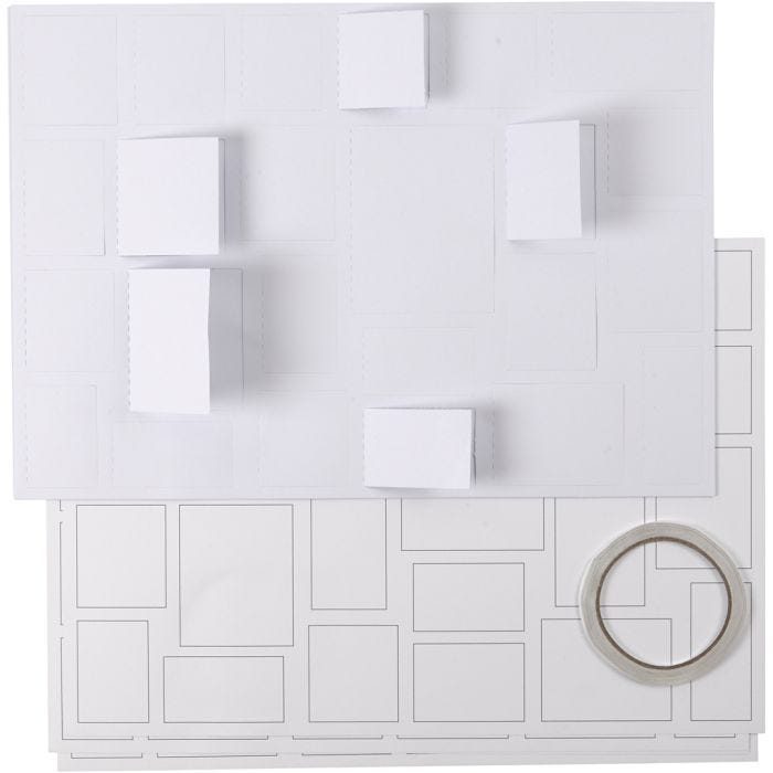 Christmas Calendar, size 30x42 cm, white, 5 pc/ 1 pack