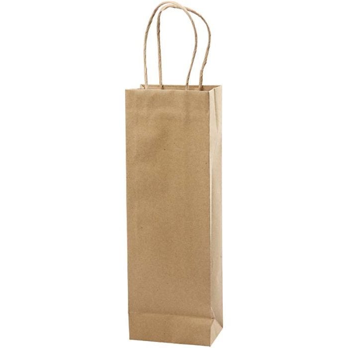 Paper Bag, H: 36 cm, W: 13x8 cm, 125 g, brown, 10pc/ 1 pack