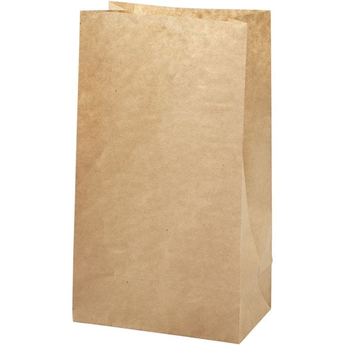 Paper Bag, H: 27 cm, size 9x15 cm, 50 g, brown, 100 pc/ 1 pack