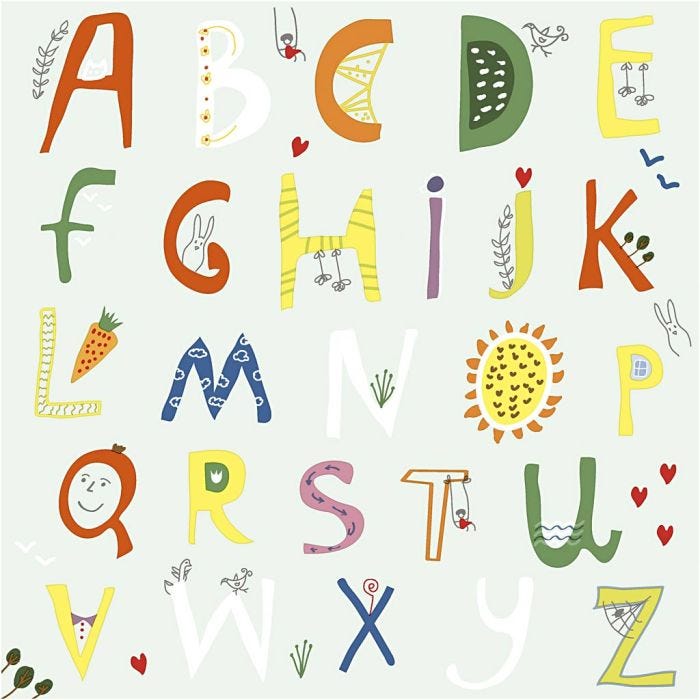 Table Napkins, Alphabet, size 33x33 cm, 20 pc/ 1 pack
