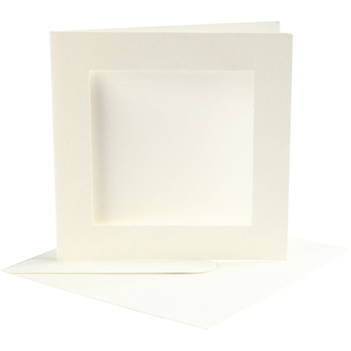 Passepartout Card, card size 12,5x12,5 cm, envelope size 13,5x13,5 cm, off-white, 10 set/ 1 pack