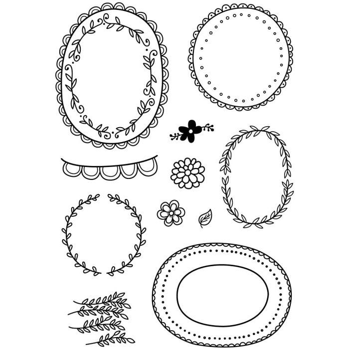 Clear Stamps, leaf frames, sheet 11x15,5 cm, 1 sheet