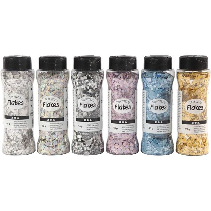 Terrazzo Flakes, assorted colours, 6x90 g/ 1 pack