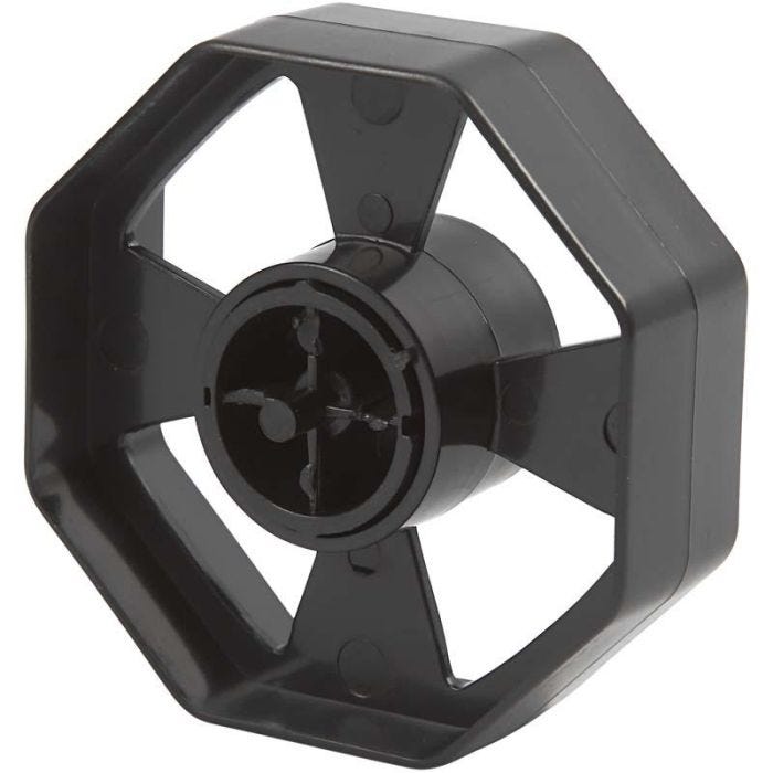 Tape Dispenser Wheel, W: 25 mm, dia. 7,5 cm, black, 1 pc
