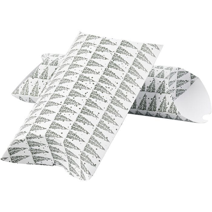 Pillow box, pinetree, size 18x15x6 cm, 300 g, green, 3 pc/ 1 pack