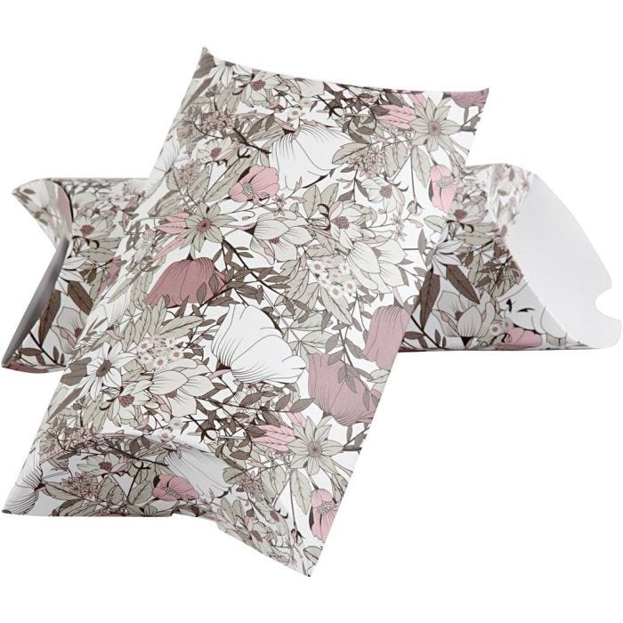 Pillow box, flowers, size 18x15x6 cm, 300 g, brown, 3 pc/ 1 pack