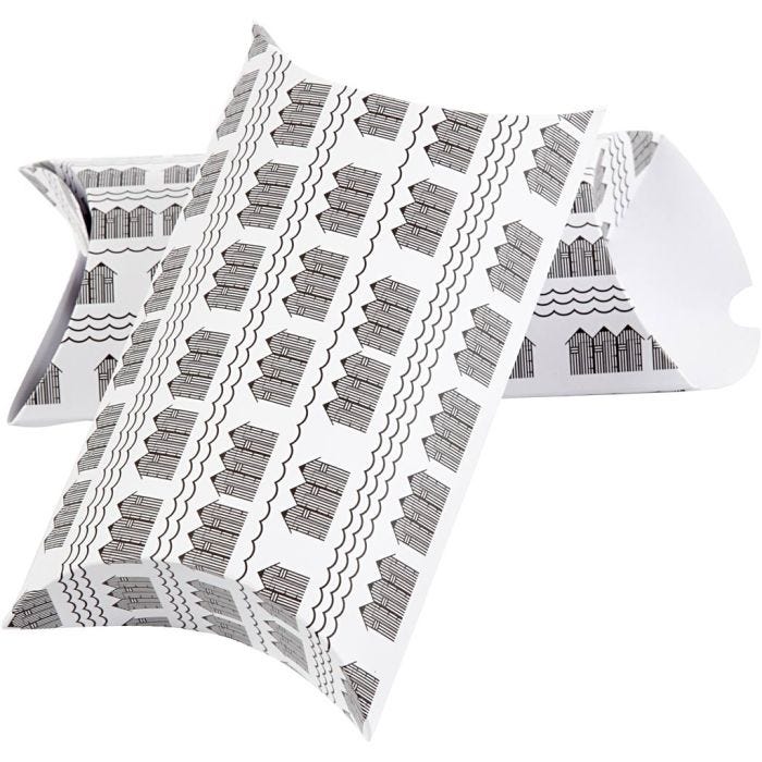 Pillow box, bathhouse, size 18x15x6 cm, 300 g, black, white, 3 pc/ 1 pack
