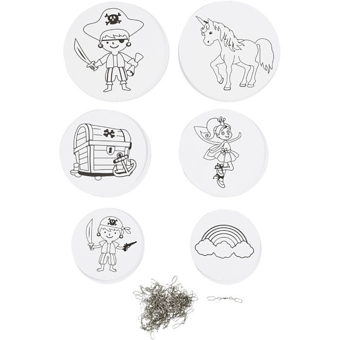 Mobile Ornaments with Motifs, dia. 12+15+18 cm, 300 g, white, 20 set/ 1 pack