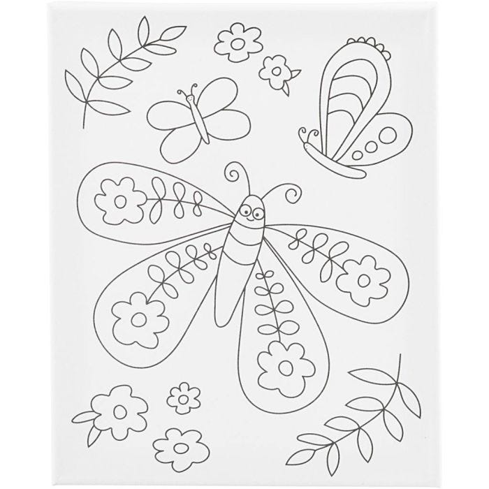 Colour-in Canvas, Large butterfly, D. 1,6 cm, size 24x30 cm, 360 g, 1 pc