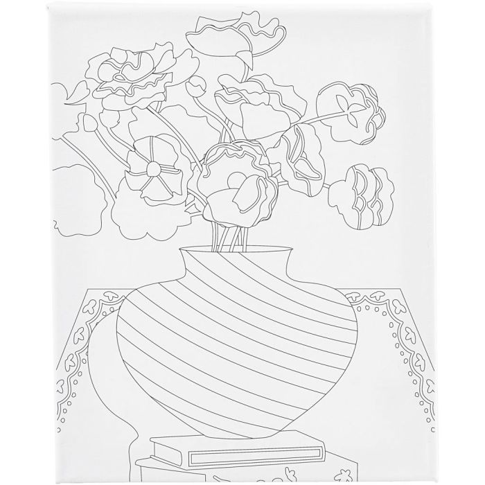 Colour-in Canvas, Bouquet in vase, D. 1,6 cm, size 24x30 cm, 360 g, 1 pc