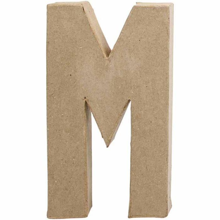 Letter, M, H: 20,5 cm, W: 12 cm, thickness 2,5 cm, 1 pc