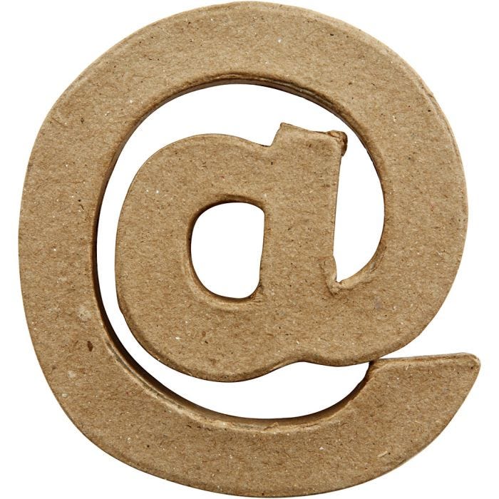 Symbol, @, H: 10 cm, W: 9 cm, thickness 1,7 cm, 1 pc