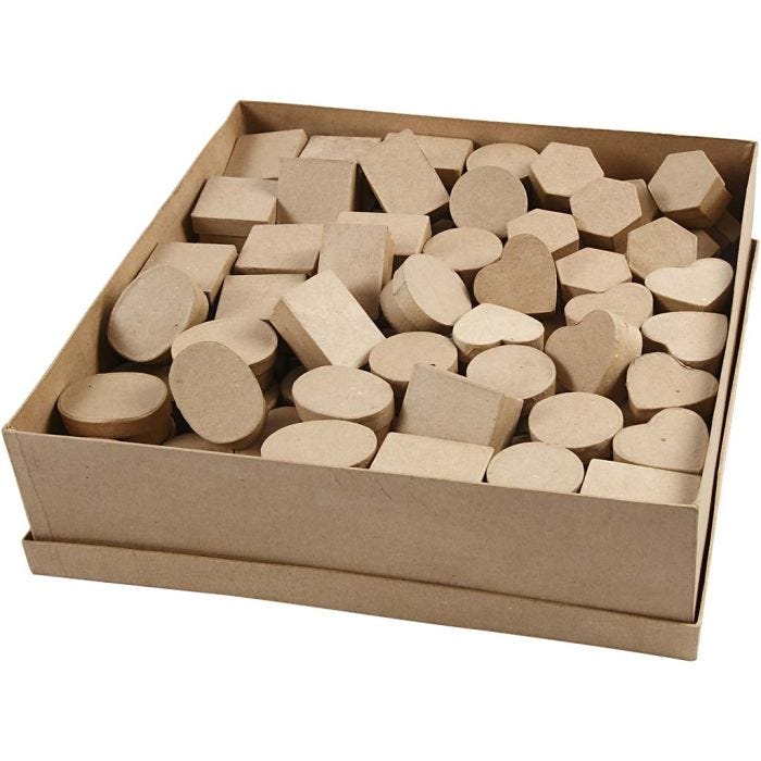 Mini Boxes, H: 3 cm, dia. 4-6 cm, 144 pc/ 1 pack
