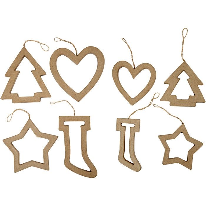 Christmas Ornaments, H: 9+12 cm, 24 pc/ 1 pack