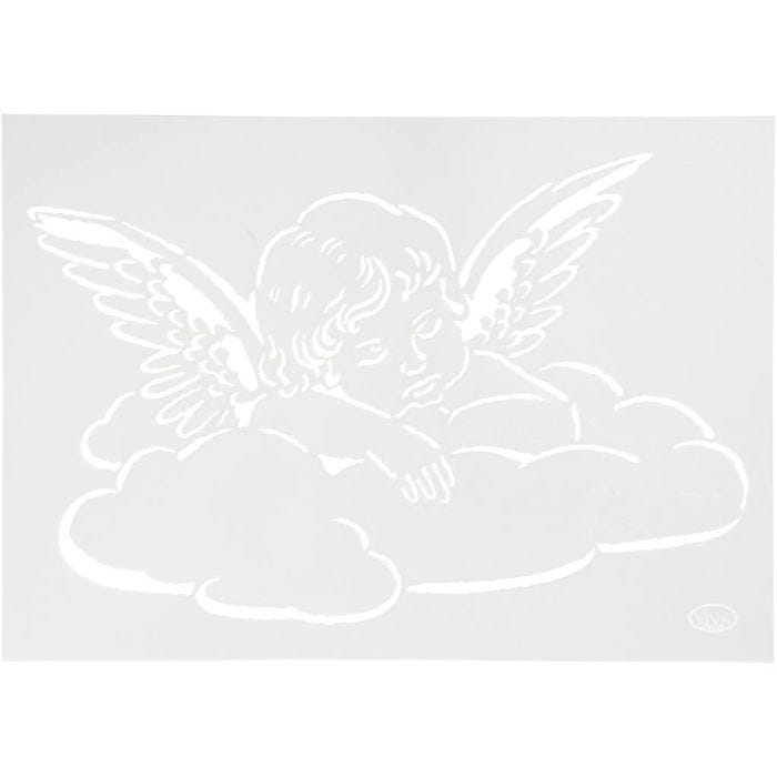 Stencil , angel, A4, sheet 210x297 mm, 1 pc