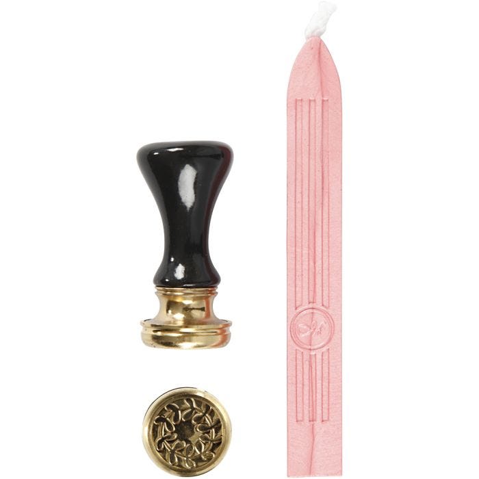 Wax Seal Set, dia. 17 mm, light red, 1 set
