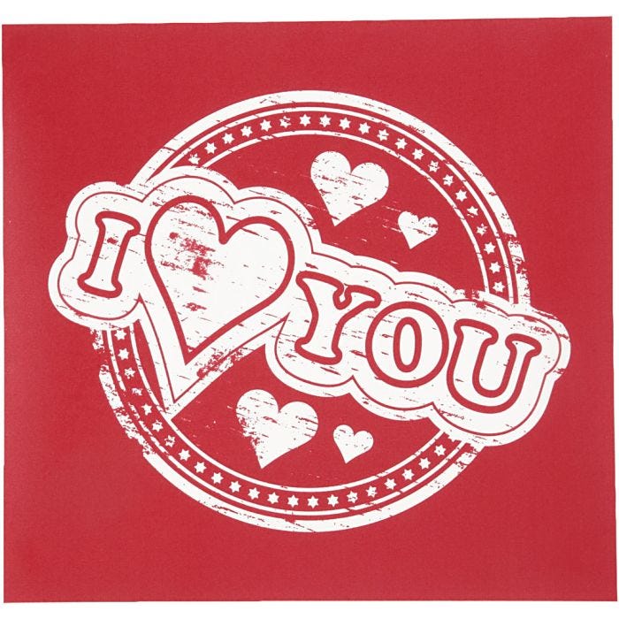 Screen Stencils, I love you, sheet 20x22 cm, 1 sheet