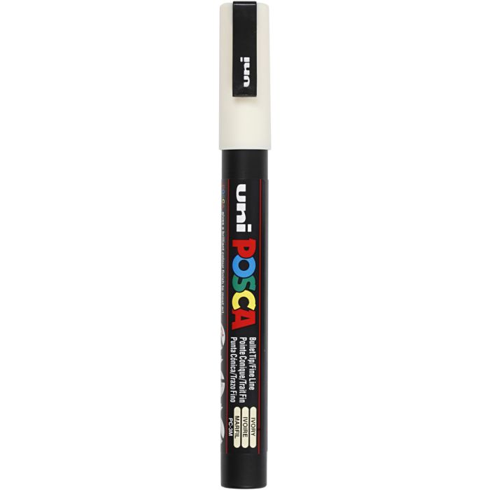 Posca Marker, no. PC-3M, line 0,9-1,3 mm, fine, ivory, 1 pc