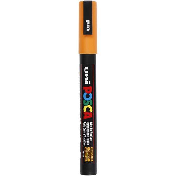 Posca Marker, no. PC-3M, line 0,9-1,3 mm, fine, bright yellow, 1 pc