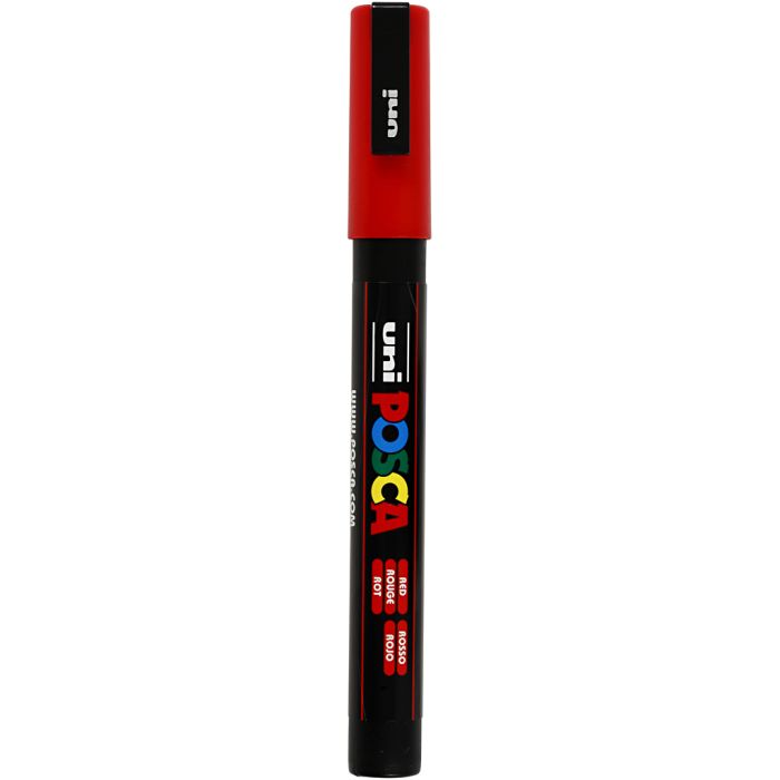 Posca Marker, no. PC-3M, line 0,9-1,3 mm, fine, red, 1 pc