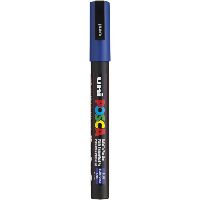 Posca Marker, no. PC-3M, line 0,9-1,3 mm, fine, blue, 1 pc