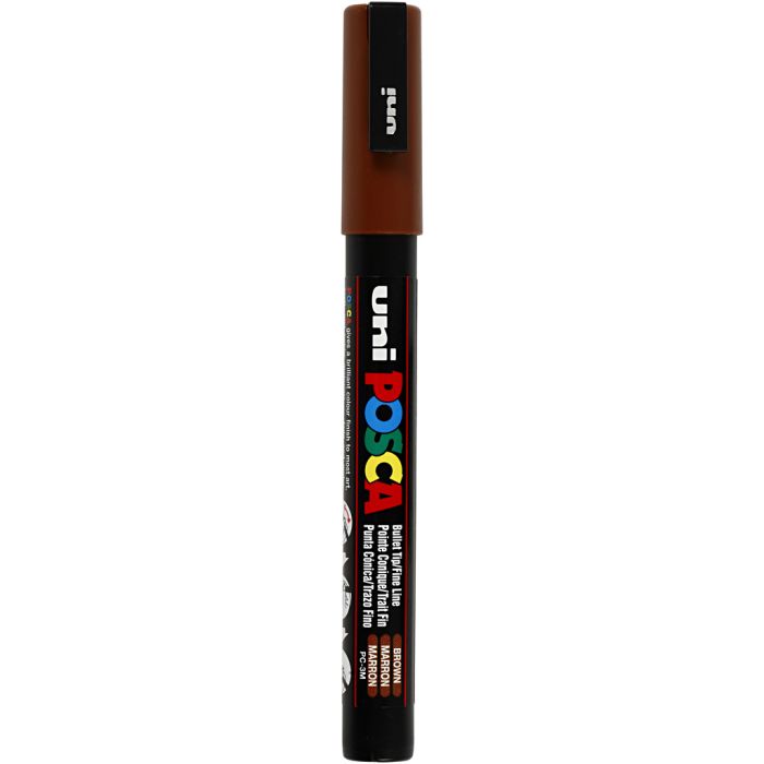 Posca Marker, no. PC-3M, line 0,9-1,3 mm, fine, brown, 1 pc