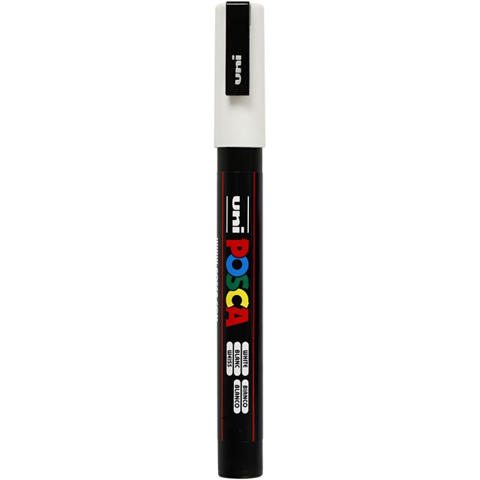 Posca Marker, no. PC-3M, line 0,9-1,3 mm, fine, white, 1 pc