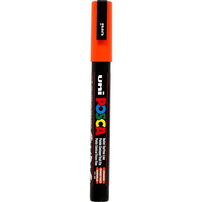 Posca Marker, no. PC-3M, line 0,9-1,3 mm, fine, orange, 1 pc