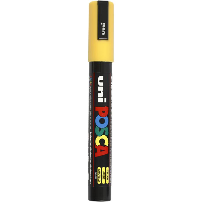 Posca Marker, no. PC-5M, line 2,5 mm, medium, yellow, 1 pc