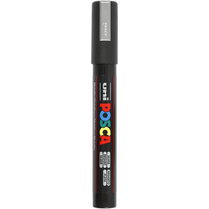 Posca Marker, no. PC-5M, line 2,5 mm, medium, silver, 1 pc