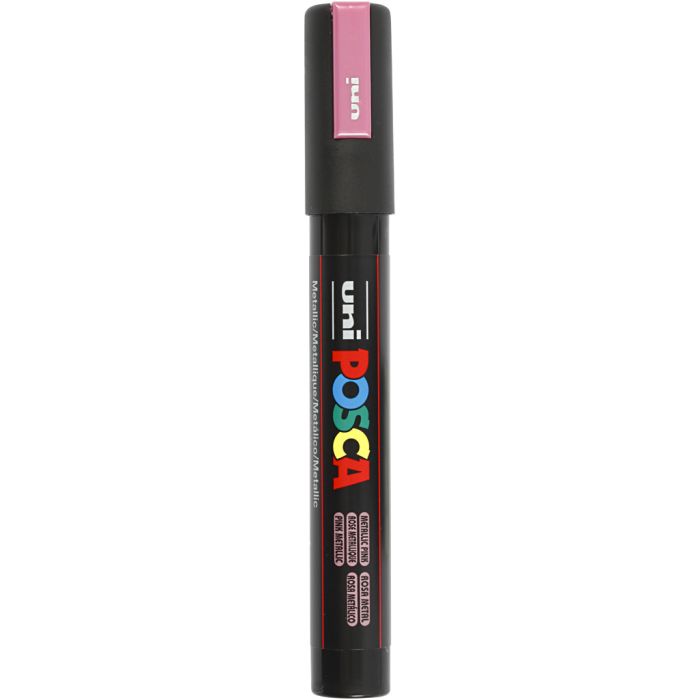 Posca Marker, no. PC-5M, line 2,5 mm, medium, metallic pink, 1 pc
