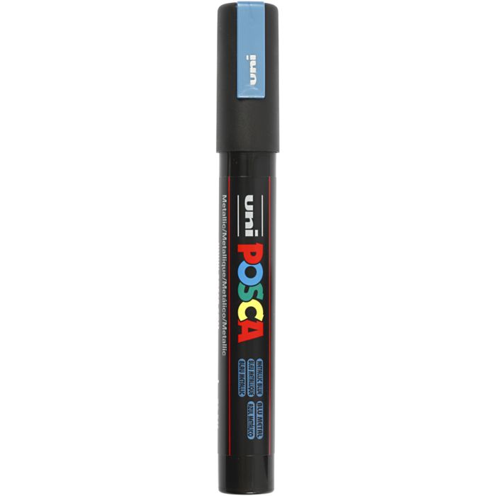 Posca Marker, no. PC-5M, line 2,5 mm, medium, metallic blue, 1 pc