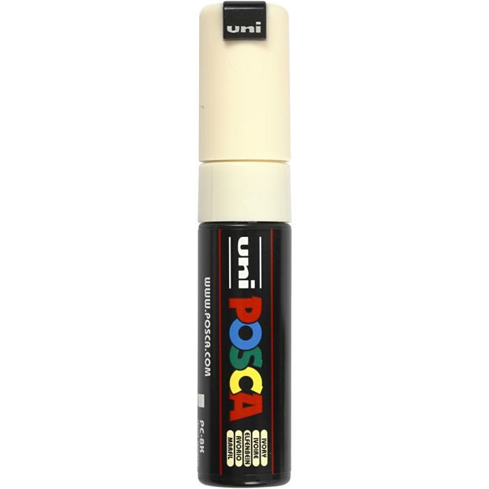 Posca Marker, no. PC-8K, line 8 mm, broad, ivory, 1 pc