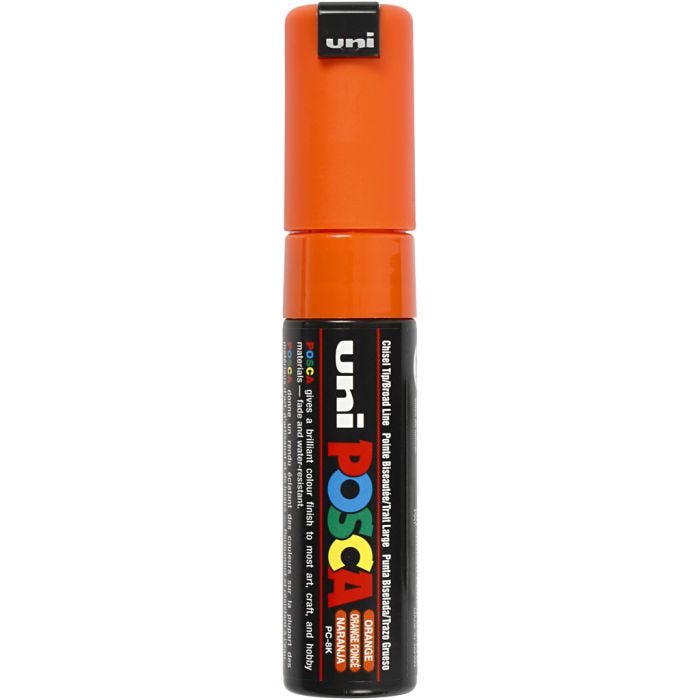 Posca Marker, no. PC-8K, line 8 mm, broad, orange, 1 pc