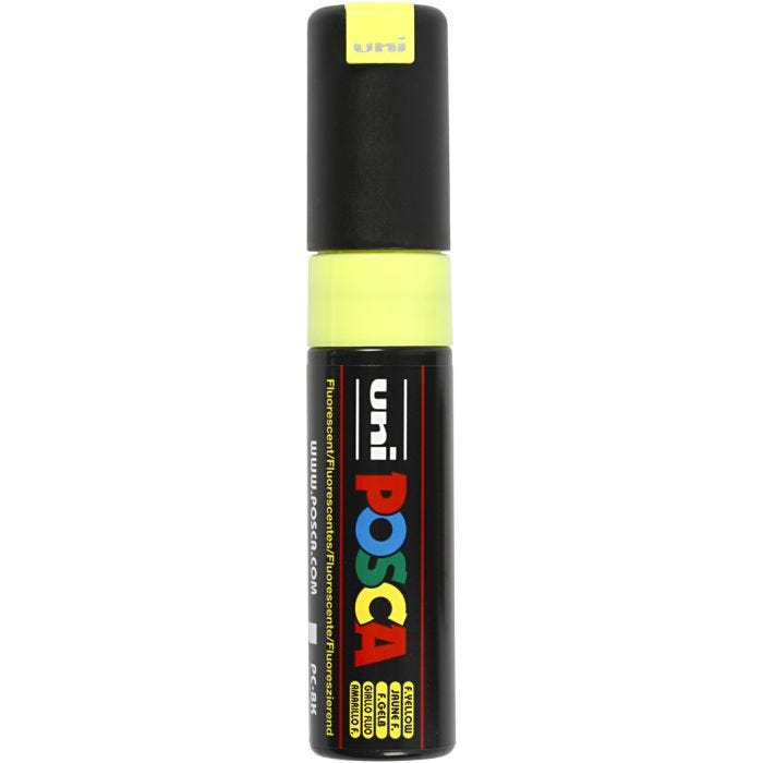 Posca Marker, no. PC-8K, line 8 mm, broad, fluo yellow, 1 pc