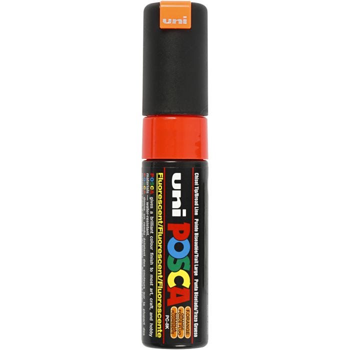 Posca Marker, no. PC-8K, line 8 mm, broad, fluo orange, 1 pc