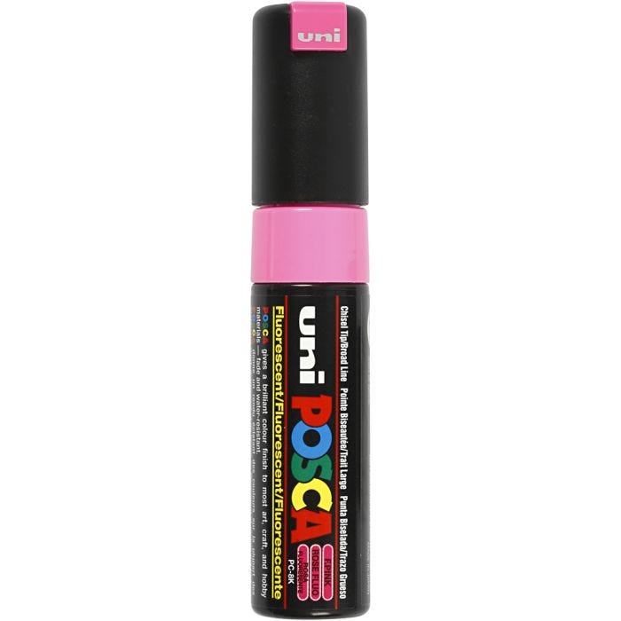 Posca Marker, no. PC-8K, line 8 mm, broad, fluo pink, 1 pc
